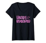 Womens Funny Valentine's Day HeartBreaker for the Heartbreaker V-Neck T-Shirt