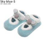 Flats Soft Slippers Baby Shoes Floor Socks Sky Blue S(0-1 Years Old)