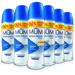 6x Mum Roll On Brisa Fresh 48H Anti Perspirant Deodorant 75ml Alcohol Free