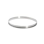 De Buyer - Cercle à tarte rond en inox à bord roulé - 28 x 2 cm - Surface Lisse, Démoulage Facile, Pour des Résultats Sans Défaut et Délicieux, Argent