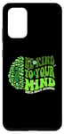 Coque pour Galaxy S20+ Be kind To Your Mind Green Ribbon Brain Retro Groovy Woman