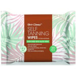 Skin Deep Self Tanning Wipes - 20 Pack Fake Tan Aloe Vera Face Body Natural
