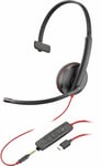 Hewlett Packard – HP Poly Blackwire C3215 Monaural Headset (80S05A6)