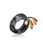 CASPERi 5M,10M,15M,20M,25M,30M,40M,BNC Video Power Cable For CCTV Camera DVR Security System Black Color (25 Meter)