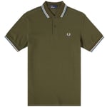 Fred Perry Mens Dark Fern Twin Tipped Polo Size UK Small 35-37" Chest  M3600 D65