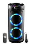 N-GEAR LPG26R Let's Go Party Enceinte Bluetooth avec microphone karaoké, LED disco, fonction Power Bank, Puissance 600 W (40 W RMS) LGP26R