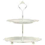 Chic Antique Denmark Etagere 2-Våningsfat Antik Krämvit