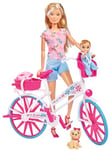 Simba - Steffi Love Vélo - Poupée Mannequin 29cm - Bébé et Chien Inclus - 105739050