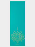 Gaiam Turquoise Premium Reversible Lotus Yoga Mat 6mm - Sticky Yoga Mat For Home