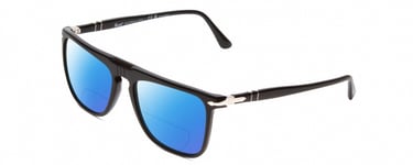Persol PO 3225S Unisex Polarized BIFOCAL Reading Sunglasses in Black Silver 56mm