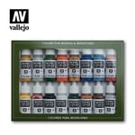 Vallejo 70101 - Vallejo Model Color Folkstone Basics Acrylic Paint Set - 16 x Assorted 17millimeter Colour