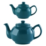 Set Of 2 Price & Kensington Teal Porcelain Teapot Green Tea Coffee Serving Pot