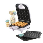 Giles & Posner EK4943GSPP Pastel 3 In 1 Compact Mini Treat Maker - Delicious Doughnuts, Cake Pops & Waffles, Party Treat Waffle & Cake Maker, Easy Clean Non-Stick Removable Plates, 650W, Sorbet Purple