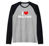 I Heart Love My Feral Fiance Couples Matching Valentines Day Raglan Baseball Tee