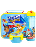 Paw Patrol Lunch Box 3 Piece Set Kids | Insulated Food Bag, Bottle & Snack Pot for School | Blue Chase Rubble Marshall Skye | Boys & Girls TV Show Merchandise