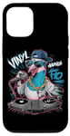 Coque pour iPhone 15 Cool Urban DJ Pigeon avec lunettes de soleil et platines