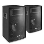 Pair of Vonyx 12" Inch Passive PA Speakers Disco DJ Sound System Package 1200W