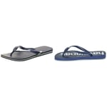 Havaianas Unisex's Brasil Logo Flip-Flop, NAVY BLUE, 9/10 UK Unisex Top Logomania Flip-Flops, Navy Blue, 9/10 UK