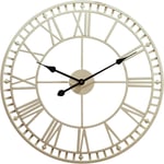 FFYN Outdoor Garden Wall Clock Large Weatherproof with Roman Numerals Diameter 60.3cm x H 4cm (Bronze),Cream