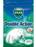 Vicks Double Action - Sukkerfrie Halspastiller med Eukalyptus og Mentol 72 gram