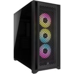 Corsair iCUE 5000D RGB Airflow Black ATX MidTower Gaming Case Tempered Glass, 3X120mm A-RGB Fan Pre-installed, CPU Cooling Support Upto to 170mm, GPU Support Upto 400mm, 7+2(Horizontal) PCI Slot, 360mm Radiator Supported, Front I/O: 2XUSB,