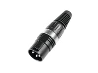 HICON XLR plug 3pin HI-X3CM-BLK, Hicon XLR Sladd Hane Male svart 3pin HI-X3CM-BLK