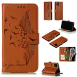 Mobile Phone Cases/Covers, Feather Pattern Litchi Texture Horizontal Flip Leather Case with Wallet & Holder & Card Slots For iPhone 11 Pro Max (Color : Brown)