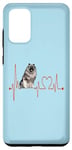 Coque pour Galaxy S20+ Keeshond My Heartbeat EKG Funny Dogs My Cardio Dog Lovers