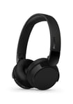 PHILIPS TAH4209BK Lightweight On Ear Wireless Bluetooth Headphones with Passive Noise Isolation - 55 Hours Play Time, Natural Sound, Clear Calls, Dynamic Bass, 2 Hours USB-C Charging – Black