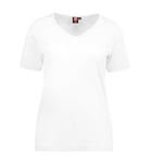 ID, Interlock dame T-shirt 0506, V-hals, hvid, str. S