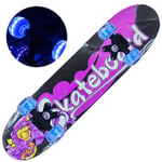 N /A Skateboard, Pro Double Tricks Environmental Protection Complete Skate Board with Flash Wheel for 2-6 Year Old Teens Beginners Girls Boys Kids