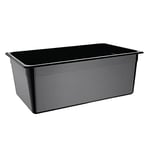 Vogue Gastronorm Container 1/1, Black Polycarbonate Tray, Depth: 200 mm, Capacity: 25.6 L, Temperature Range: -40°C to 100°C, Stackable - Dishwasher, Fridge Freezer Safe, Commercial and Home, U457
