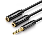 AUX audio splitter 3.5mm jack cable UGREEN AV123, 25cm (black)