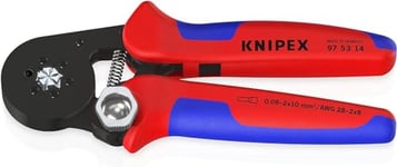 Knipex Self-Adjusting Crimping Pliers for wire ferrules with lateral access burnished, with multi-component grips 180 mm (self-service card/blister) 97 53 14 SB