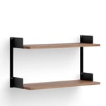 New Works - New Works Wall Shelf 45 - Walnut/Black - Hyllor och hyllsystem - Knut Bendik Humlevik - Svart