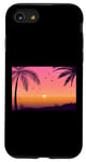 Coque pour iPhone SE (2020) / 7 / 8 Silhouettes de palmiers d'été Sunset Bliss