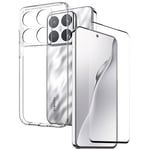 Xiaomi 15 Pro 2-i-1 Flexibelt Plast Skal & Härdat Skärmskyddsglas - Genomskinlig