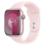 Refurbished Apple Watch Series 9 GPS + Cellular, 45mm Pink Aluminium Case with M/L Light Pink Sport Band