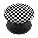 Black and White Checkered Checker Checkerboard Cute PopSockets Swappable PopGrip