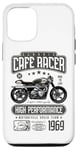 Coque pour iPhone 13 Pro Café Racer Moto Anniversaire Motard Né en 1969