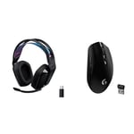 Logitech G535 LIGHTSPEED Wireless Gaming Headset - Lightweight on-ear headphones, flip to mute mic & 305 LIGHTSPEED Wireless Gaming Mouse, HERO 12K Sensor, 12,000 DPI, Lightweight