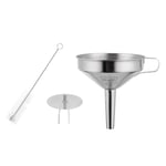 Yardwe Stainless Steel Funnel 4 Inch, Food Funnel with Strainer Brush Metal Funnel for Filling Bottles Kitchen Funnel for Transferring Liquids Oil Spices 1 Set