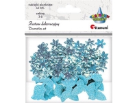Titanum paljetter blommor + klistermärken mix blå 12st
