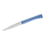 Opinel Bon Appetit+ 12C27 Sandvik Couteau de table en acier inoxydable avec micro-denture et manche en polymère bleu