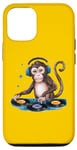 Coque pour iPhone 12/12 Pro Monkey Casque de DJ amusant pour homme, femme, enfant