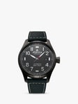 Alpina AL-525G4TS6 Unisex Startimer Pilot Automatic Date Leather Strap Watch, Black
