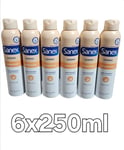 6 x Sanex pH Balance Dermo SENSITIVE Anti Perspirant Deodorant 250ml