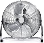 Metal Floor Fan 18" High Velocity Chrome Gym Free Stand Fan Cooling Fan Industri