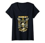 Womens Funny. Donkeys are my favorite people. Farm Animals V-Neck T-Shirt