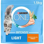 PURINA ONE Bifensis Light | Croquettes Au Poulet pour Chats Adultes | Sac de 1,5kg | Lot de 6